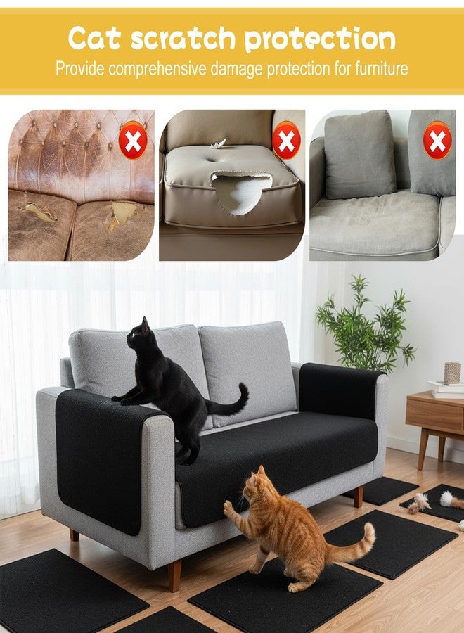 JOUTYFOR Cat Scratch Mat, Adhesive Trimmable Cat Scratching Climbing Carpet Mat Replacement for DIY Cats Tree Shelf Couch Corner Wall Cats Scratcher Furniture Protector (Black, 120 x 15.8 Inches) - Image 5